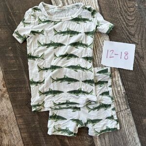 Kate Quinn Green Shark Pajama Set